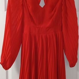 Jessica Simpson Vibrant Red Accordion Ruffles Dress Size M